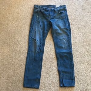 Washed denim jeans